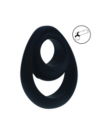 Черное эрекционное кольцо Double Ergo Silicone Cockring - Shots Media BV - в Нижнекамске купить с доставкой