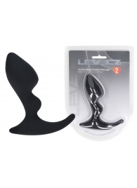 Черная анальная пробка для массажа простаты Double Ripple Silicone Prostate Massager - Shots Media BV - в Нижнекамске купить с доставкой