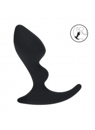 Черная анальная пробка для массажа простаты Double Ripple Silicone Prostate Massager - Shots Media BV - в Нижнекамске купить с доставкой
