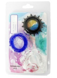 Набор из 3 эрекционных колец разного цвета и рельефа - Boys of Toys - в Нижнекамске купить с доставкой