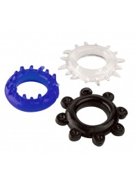 Набор из 3 эрекционных колец разного цвета и рельефа - Boys of Toys - в Нижнекамске купить с доставкой