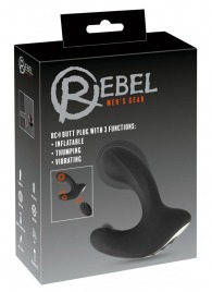 Черная анальная вибропробка с функцией расширения RC Butt Plug with 3 functions - Orion - в Нижнекамске купить с доставкой