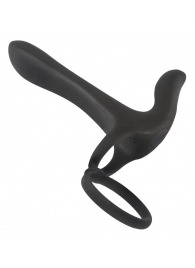 Черная насадка на член с вибрацией Couple’s Vibrator - Orion - в Нижнекамске купить с доставкой