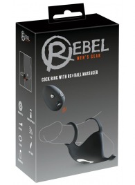 Черная вибронасадка для эрекции и стимуляции мошонки Cock ring with RC ball massager - Orion - в Нижнекамске купить с доставкой