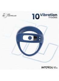 Синее интерактивное эрекционное виброкольцо Rank - Intoyou - в Нижнекамске купить с доставкой