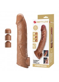 Карамельный фаллоудлинитель с подхватом мошонки Silas - 26 см. - Baile - в Нижнекамске купить с доставкой