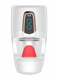 Белый мастурбатор с язычком и возвратно-поступательными движениями - Secwell - в Нижнекамске купить с доставкой