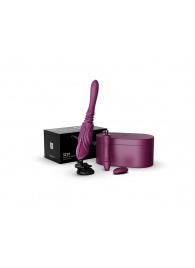 Фиолетовая секс-машина с функцией нагрева, насадками и присоской Sesh - Zalo - купить с доставкой в Нижнекамске