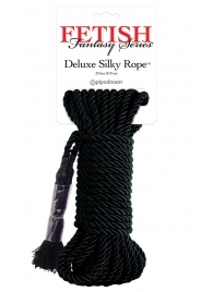 Черная веревка для фиксации Deluxe Silky Rope - 9,75 м. - Pipedream - купить с доставкой в Нижнекамске
