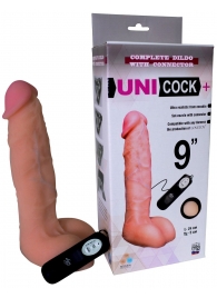 Фаллическая насадка Харнесс UNICOCK 9  с вибрацией - 24 см. - LOVETOY (А-Полимер) - купить с доставкой в Нижнекамске