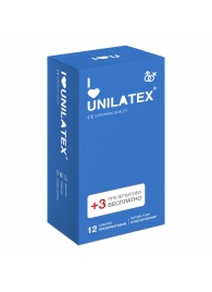 Классические презервативы Unilatex Natural Plain - 12 шт. + 3 шт. в подарок - Unilatex - купить с доставкой в Нижнекамске