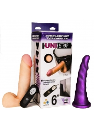 Вибрострапон с двумя насадками UniStrap - 18 и 18 см. - LOVETOY (А-Полимер) - купить с доставкой в Нижнекамске