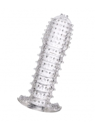 Гелевая прозрачная насадка c шипами - 12 см. - Toyfa Basic - в Нижнекамске купить с доставкой