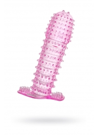 Гелевая розовая насадка с шипами - 12 см. - Toyfa Basic - в Нижнекамске купить с доставкой