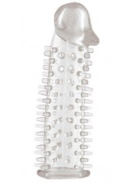 Прозрачная насадка на половой член с закрытой головкой и шипами - 12,5 см. - Toyfa Basic - в Нижнекамске купить с доставкой