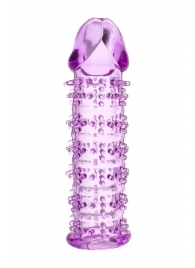 Гелевая фиолетовая насадка на фаллос с шипами - 12 см. - Toyfa Basic - в Нижнекамске купить с доставкой