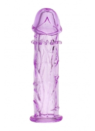 Гладкая фиолетовая насадка с усиками под головкой - 12,5 см. - Toyfa Basic - в Нижнекамске купить с доставкой