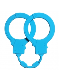 Голубые силиконовые наручники Stretchy Cuffs Turquoise - Lola Games - купить с доставкой в Нижнекамске