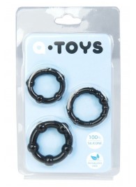 Набор из 3 чёрных эрекционных колец A-toys - A-toys - в Нижнекамске купить с доставкой