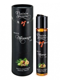 Массажное масло с ароматом экзотических фруктов Huile de Massage Gourmande Fruits Exotiques - 59 мл. - Plaisir Secret - купить с доставкой в Нижнекамске