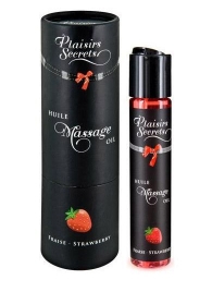 Массажное масло с ароматом клубники Huile de Massage Gourmande Fraise des Bois - 59 мл. - Plaisir Secret - купить с доставкой в Нижнекамске
