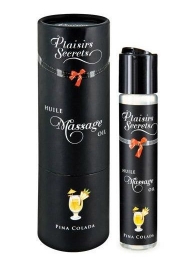 Массажное масло с ароматом пина колады Huile de Massage Gourmande Pina Colada - 59 мл. - Plaisir Secret - купить с доставкой в Нижнекамске