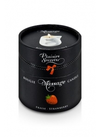 Массажная свеча с ароматом клубники Bougie de Massage Gourmande Fraise - 80 мл. - Plaisir Secret - купить с доставкой в Нижнекамске