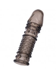 Дымчатая закрытая насадка ToyFa XLover с чешуйками и пупырышками - 13,5 см. - ToyFa - в Нижнекамске купить с доставкой