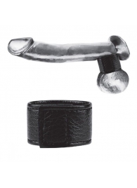 Чёрная утяжка на мошонку 1  Velcro Ball Stretcher - BlueLine - купить с доставкой в Нижнекамске