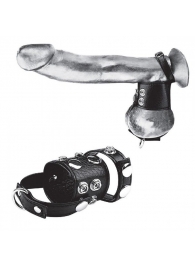 Утяжка на пенис и мошонку Cock Ring With 1.5  Ball Stretcher And Optional Weight Ring - BlueLine - купить с доставкой в Нижнекамске