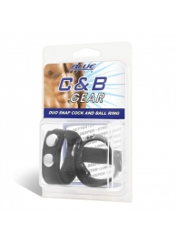Утяжка на пенис с клёпками Duo Snap Cock And Ball Ring - BlueLine - купить с доставкой в Нижнекамске