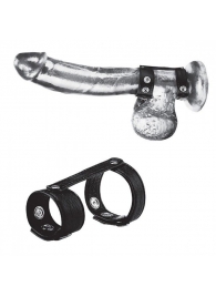 Утяжка на пенис с клёпками Duo Snap Cock And Ball Ring - BlueLine - купить с доставкой в Нижнекамске