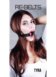 Чёрный кожаный чокер-кляп Tyra Black - Rebelts - купить с доставкой в Нижнекамске