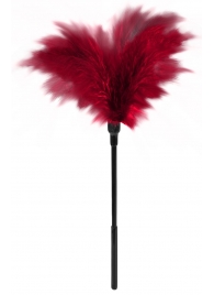 Пластиковая метелочка с красными пёрышками Small Feather Tickler - 32 см. - Blush Novelties - купить с доставкой в Нижнекамске