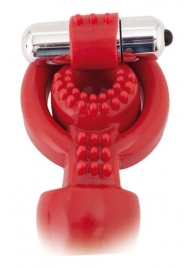 Красная вибронасадка с анальным стимулятором - ToyFa - в Нижнекамске купить с доставкой