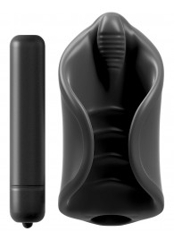 Чёрный мастурбатор Vibrating Silicone Stimulator с вибрацией - Pipedream - в Нижнекамске купить с доставкой