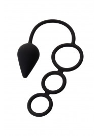 Тройное эрекционное кольцо с анальным хвостом Drop M-size - Erotist Adult Toys - в Нижнекамске купить с доставкой