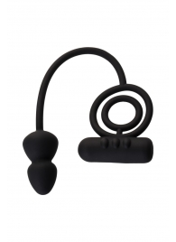 Чёрное эрекционное кольцо с вибропулькой и анальным хвостом - Erotist Adult Toys - в Нижнекамске купить с доставкой