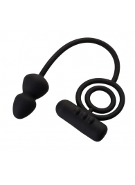 Чёрное эрекционное кольцо с вибропулькой и анальным хвостом - Erotist Adult Toys - в Нижнекамске купить с доставкой