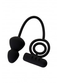 Чёрное эрекционное кольцо с вибростимулятором и анальным хвостом - Erotist Adult Toys - в Нижнекамске купить с доставкой