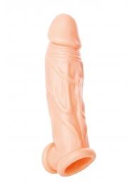 Телесная насадка на пенис с фиксацией мошонки - 18,5 см. - ToyFa - в Нижнекамске купить с доставкой