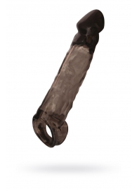 Чёрная насадка на пенис Tс подхватом - 19,5 см. - ToyFa - в Нижнекамске купить с доставкой