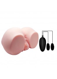 Телесный мастурбатор с двумя любовными тоннелями и вибрацией - Baile - в Нижнекамске купить с доставкой