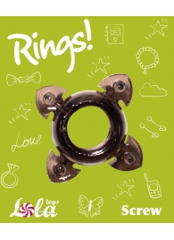 Чёрное эрекционное кольцо Rings Screw - Lola Games - в Нижнекамске купить с доставкой