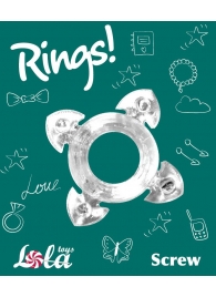 Прозрачное эрекционное кольцо Rings Screw - Lola Games - в Нижнекамске купить с доставкой