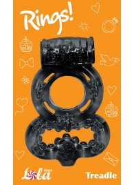 Чёрное эрекционное кольцо Rings Treadle с подхватом - Lola Games - в Нижнекамске купить с доставкой