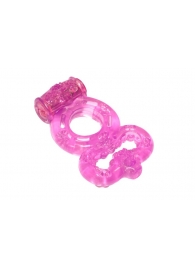Розовое эрекционное кольцо Rings Treadle с подхватом - Lola Games - в Нижнекамске купить с доставкой