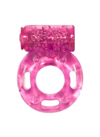 Розовое эрекционное кольцо с вибрацией Rings Axle-pin - Lola Games - в Нижнекамске купить с доставкой
