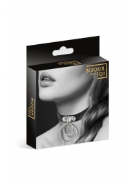 Черный чокер с двумя кольцами - Bijoux Pour Toi - купить с доставкой в Нижнекамске