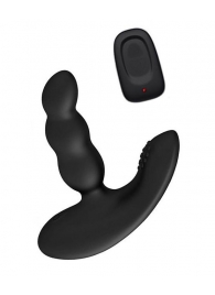 Черный силиконовый стимулятор простаты Levett Nitoc с пультом ДУ - Levett - в Нижнекамске купить с доставкой